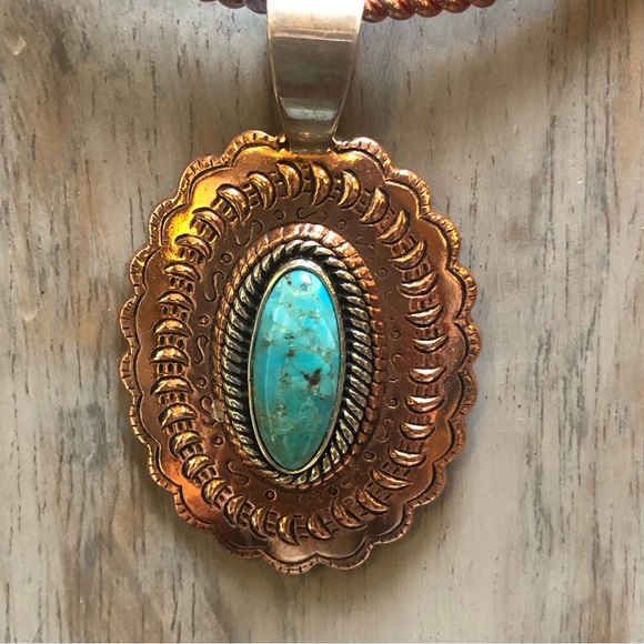 Carolyn Pollack Turquoise Copper Necklace & Pendant 💙 - Picture 10 of 14
